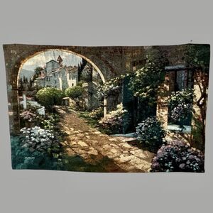 Behrens Villa Cipriani Archway Woven Tapestry 34x53 Art Wall Hanging Rod Pockets